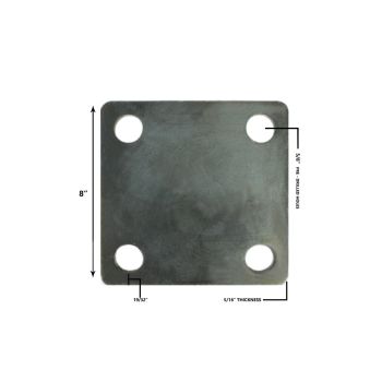 8" X 8" Heavy Duty Square Flat Steel Metal Base Plate With Holes
