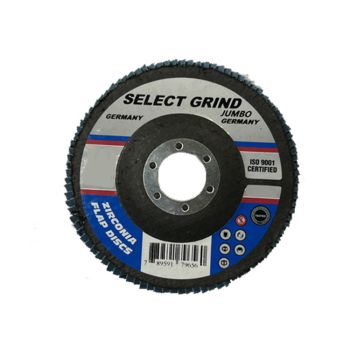 120 GRIT ZIRCONIA FLAP DISC, 4-½″ X ⅞″ X ⅞″, RPM:13,300