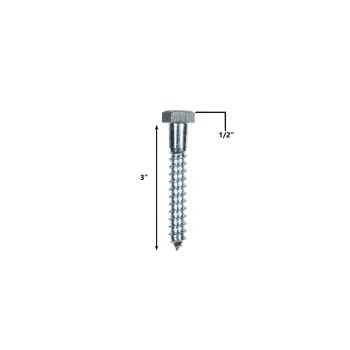 _" X 3" HEX LAG SCREW, ZINC PLATED