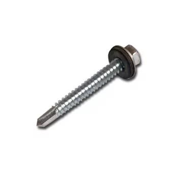 14 x 2" Hex Washer Self-Drill Screw Zinc + Neoprene