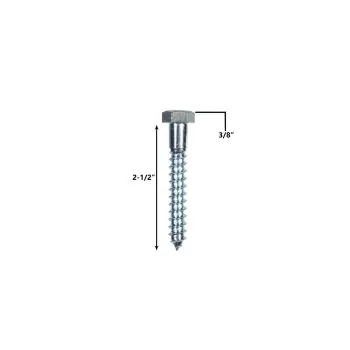 3/8" X 2-_" HEX LAG SCREW, ZINC PLATED