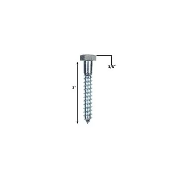 3/8" X 3 HEX LAG SCREW, ZINC PLATED