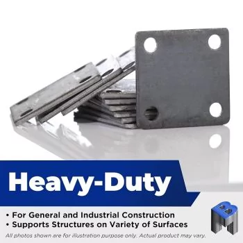 3" x 3" Heavy Duty Square Flat Steel Metal Base Plate With Holes