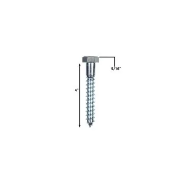 5/16" X 4" HEX LAG SCREW, ZINC PLATED