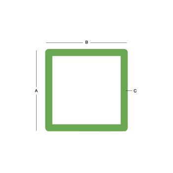 Stainless Steel Square Tube 304 Grit (180) - 3/4 Inch X 0.065