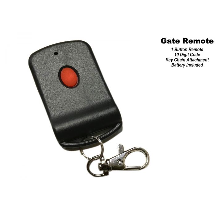Gate Operator Remote - Keychain Attached - 10 Digit Code - 1 Button