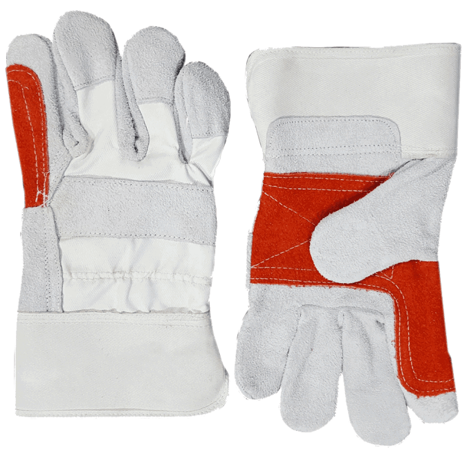 WORK GLOVES SPLIT LEATHER WITH REINFORCED PALM, ONE SIZE