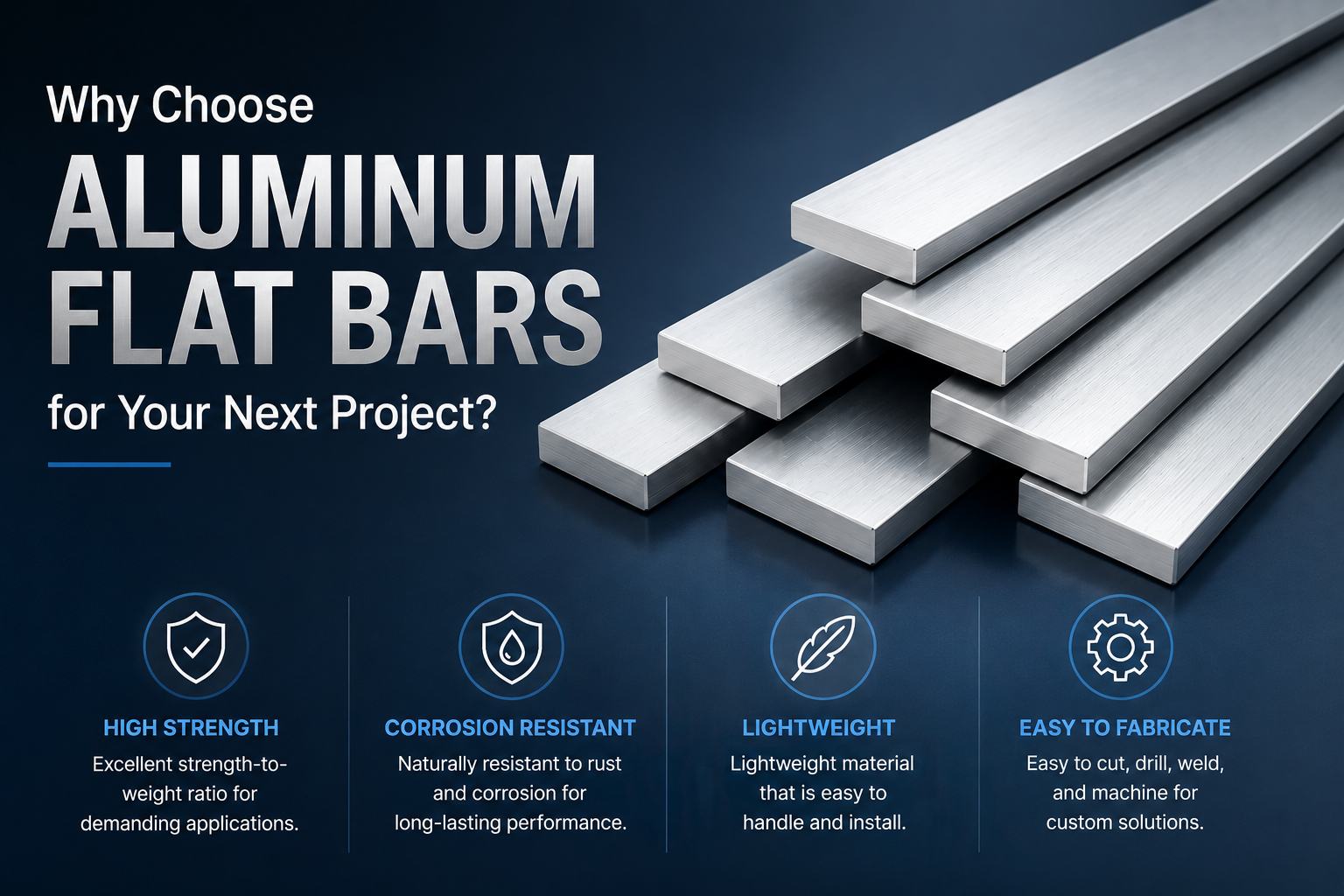 Aluminum flat bars with high strength corrosion resistance lightweight design and easy fabrication benefits