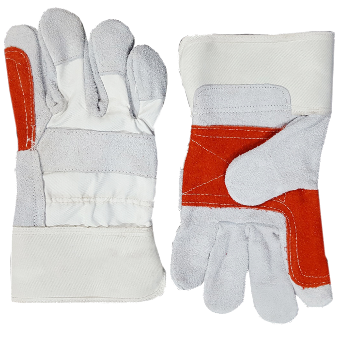 Pack of 12 Galeton 2414-XL Heavy Shoulder Leather Double Palm Gloves X-Large Safety Cuff Green Stripe 